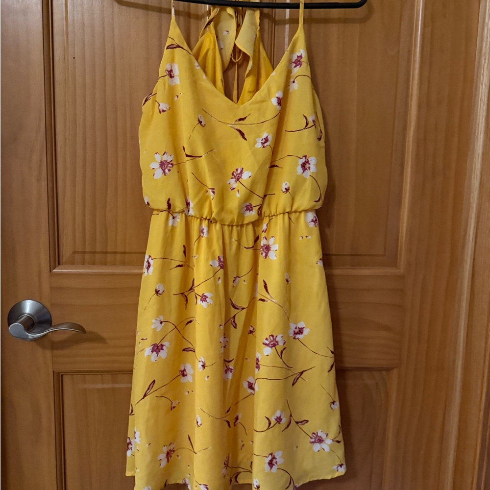 Lush Yellow Floral Mini Dress